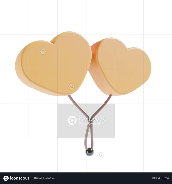Heart Shape Balloon  3D Icon