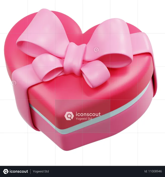 Heart Shape Giftbox  3D Icon