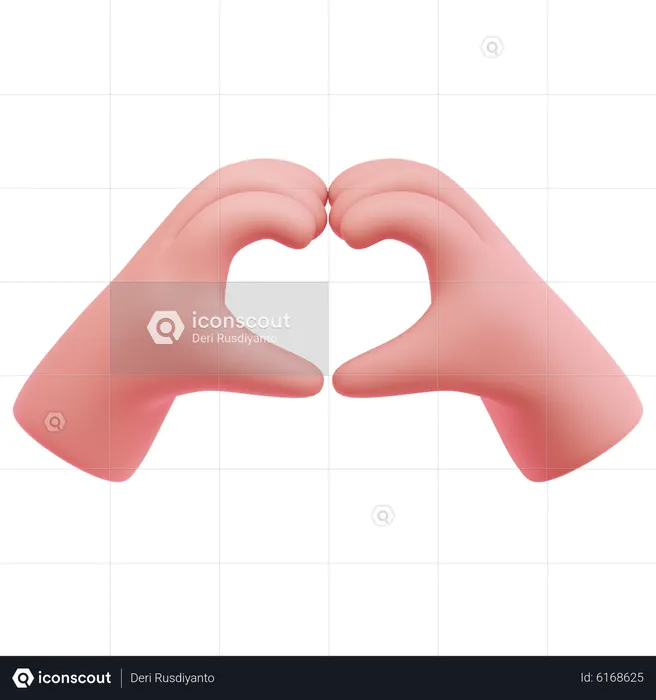 Heart Shape Hands  3D Icon