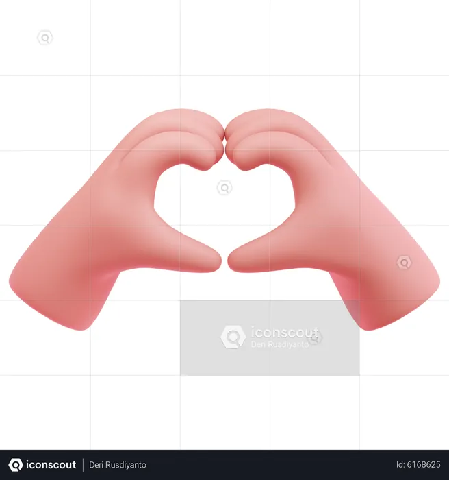 Heart Shape Hands  3D Icon
