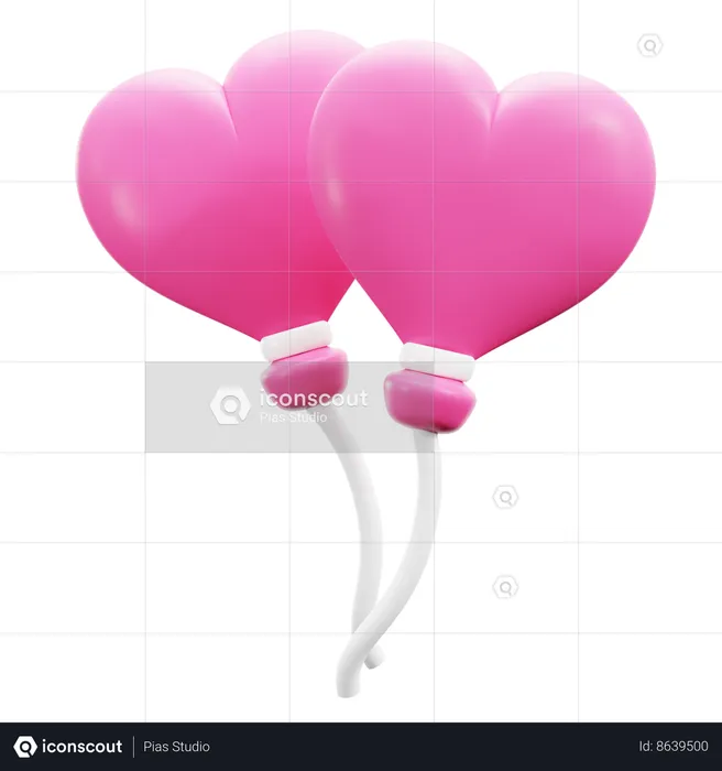 Heart Shaped Ballloon  3D Icon
