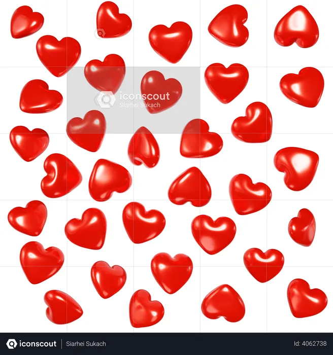 Heart Shaped Ballloon  3D Illustration