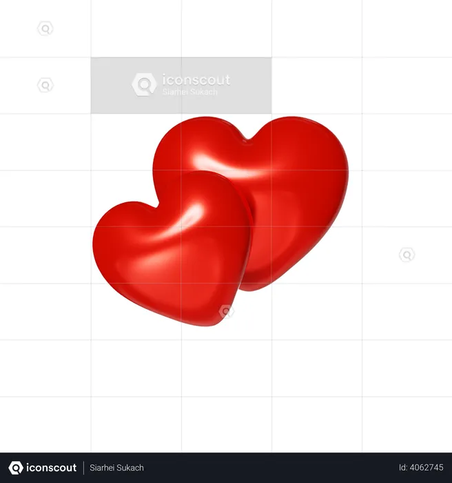 Heart Shaped Ballloon  3D Illustration
