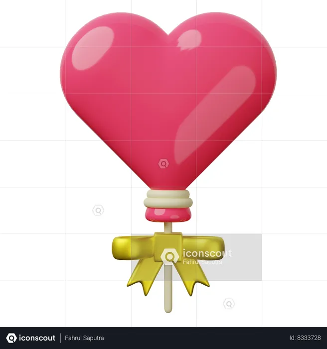 Heart Shaped Balloon 3d Illustration  3D Icon