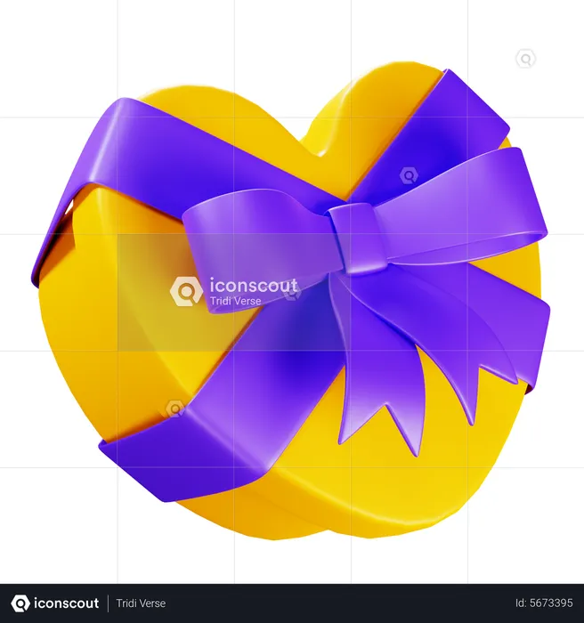 Heart Shaped Gift Box  3D Icon