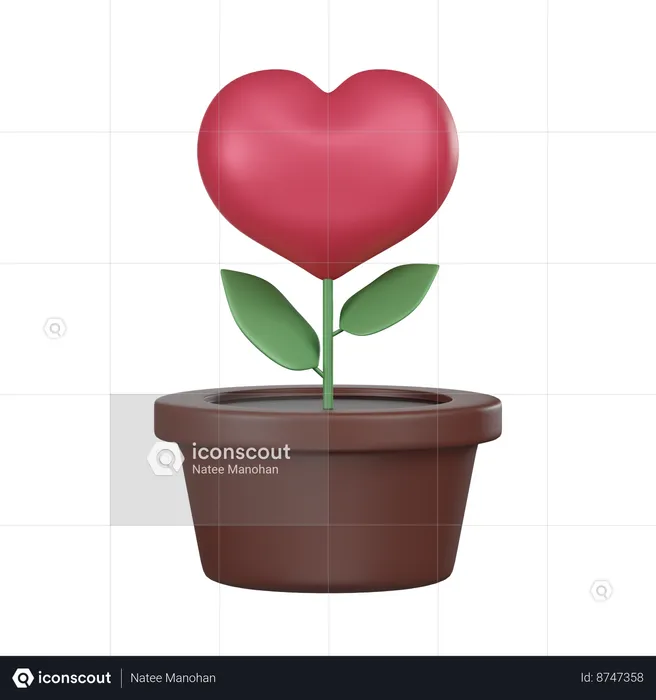 Heart Shaped Plant  3D Icon