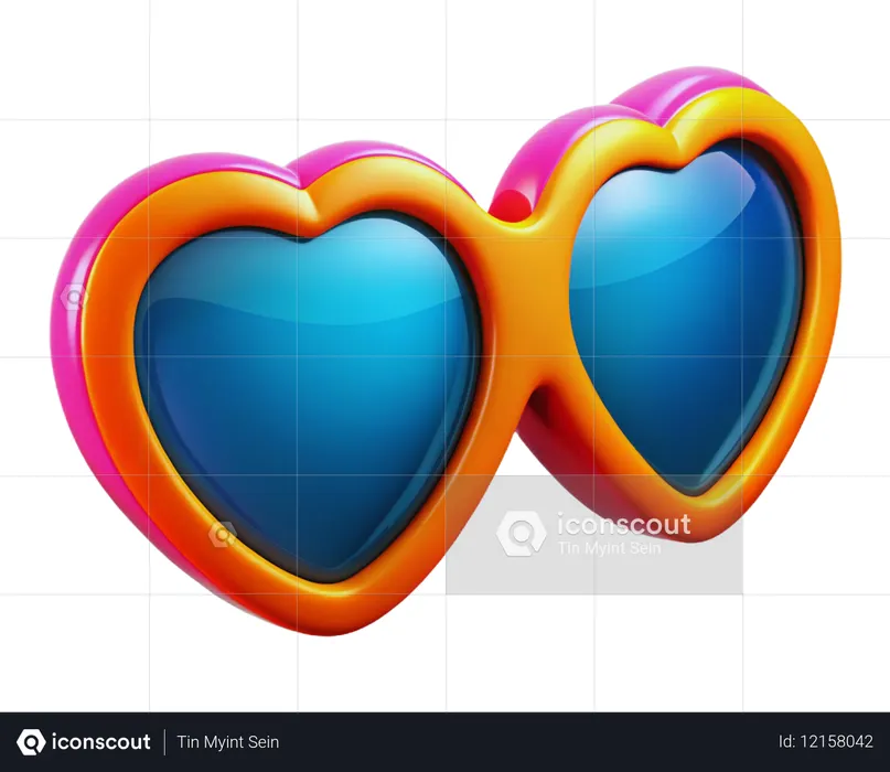 Heart Shaped Sunglasses  3D Icon