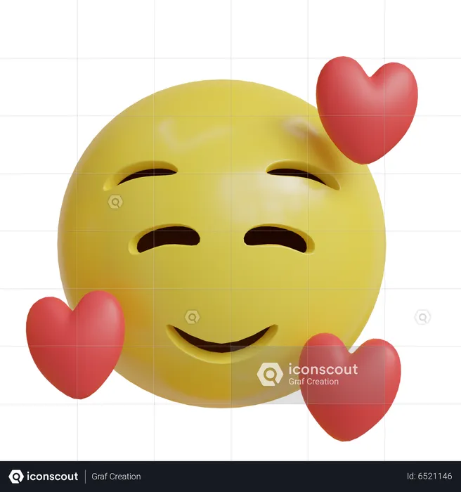 Heart smile Emoji 3D Icon