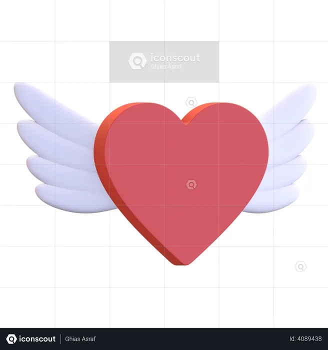 Heart Wing  3D Illustration