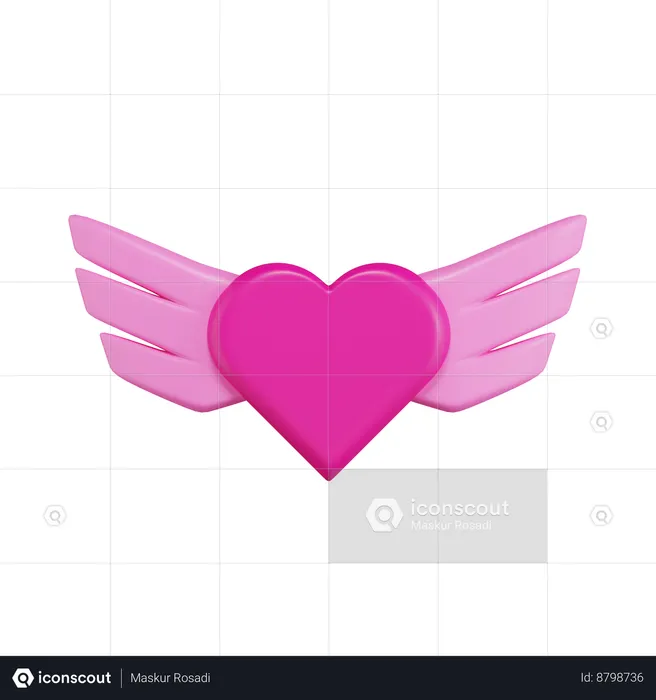Heart Wings  3D Icon