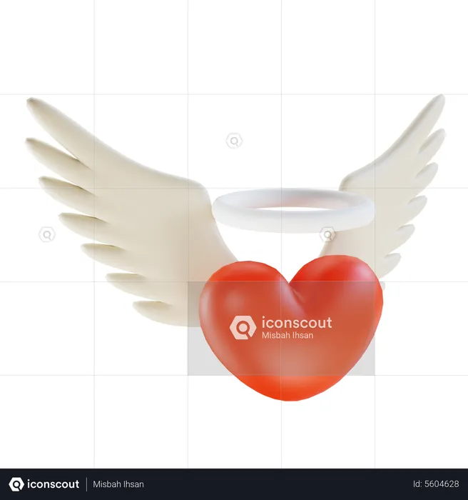 Heart Wings  3D Illustration