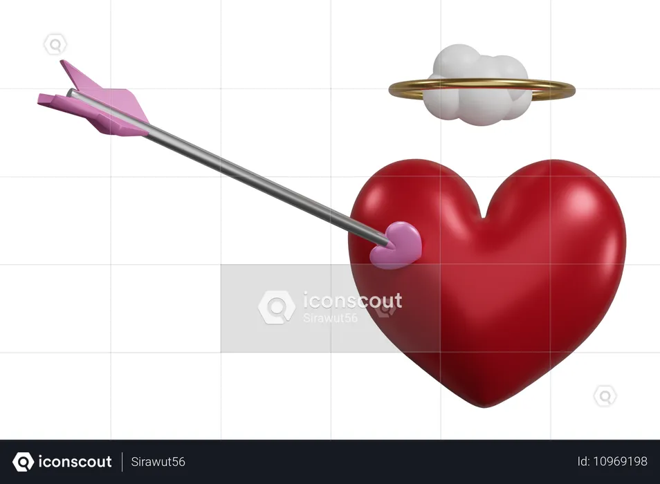 Heart With Arrow  3D Icon