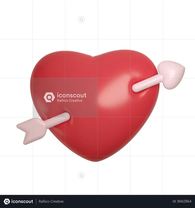 Heart With Arrow  3D Icon