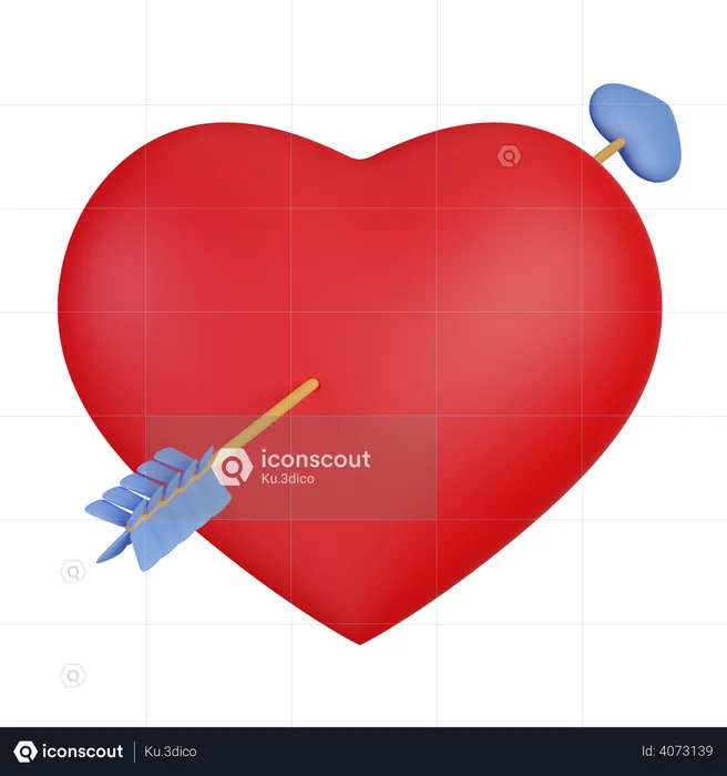 Heart with arrow  3D Icon