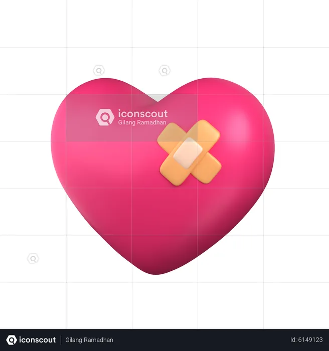 Heart with Bandage  3D Icon