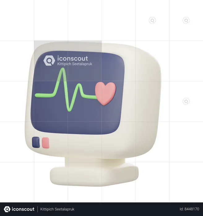Heartbeat monitor  3D Icon