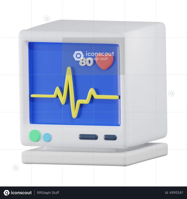 Heartbeat Monitor  3D Icon