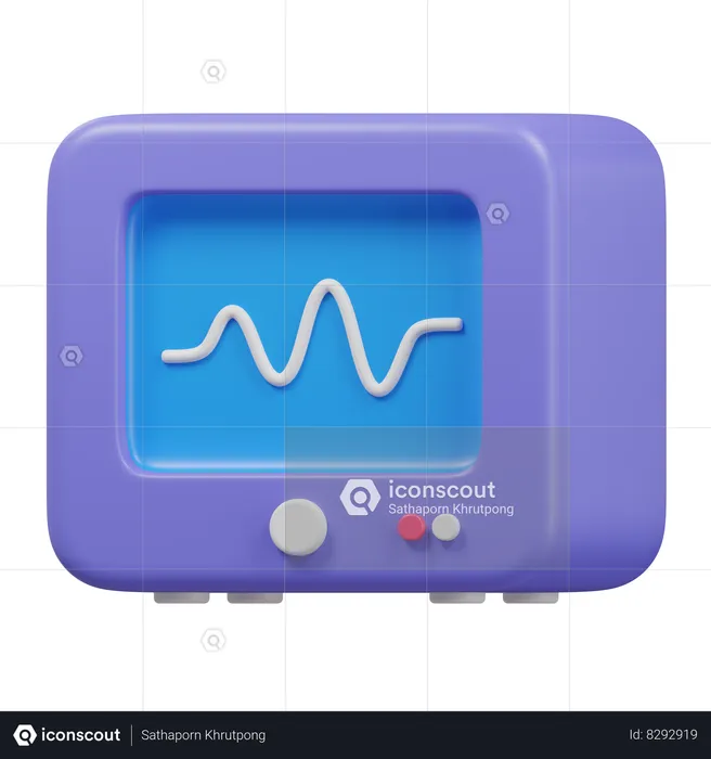 Heartbeat Monitor  3D Icon