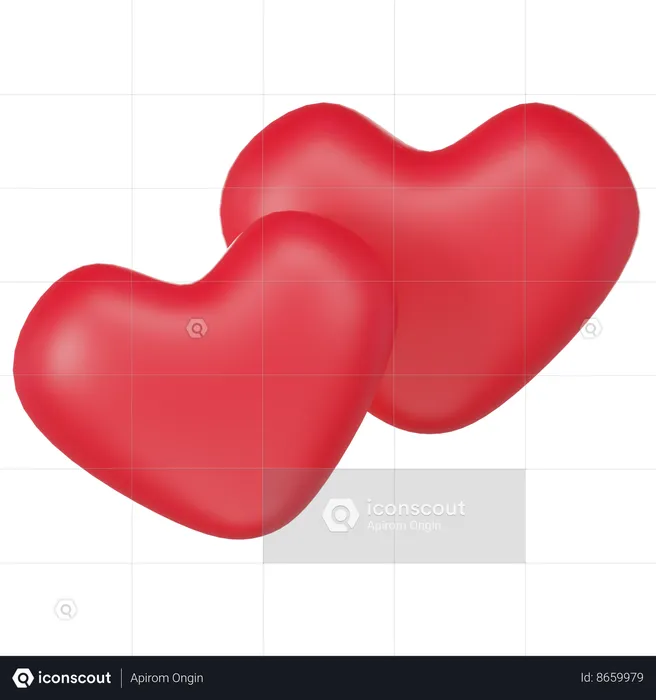 Hearts  3D Icon