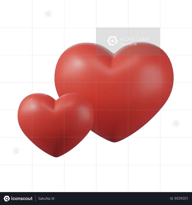 Hearts  3D Icon