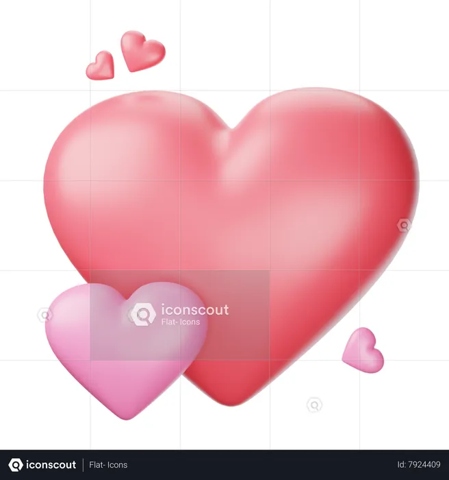 Hearts  3D Icon