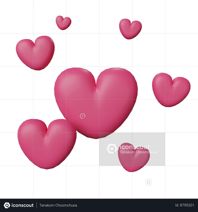 Hearts  3D Icon