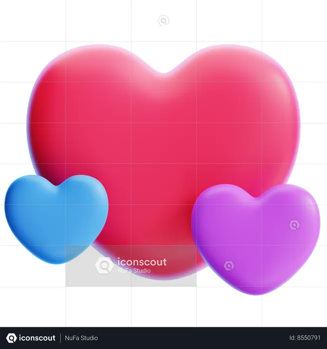 Hearts  3D Icon