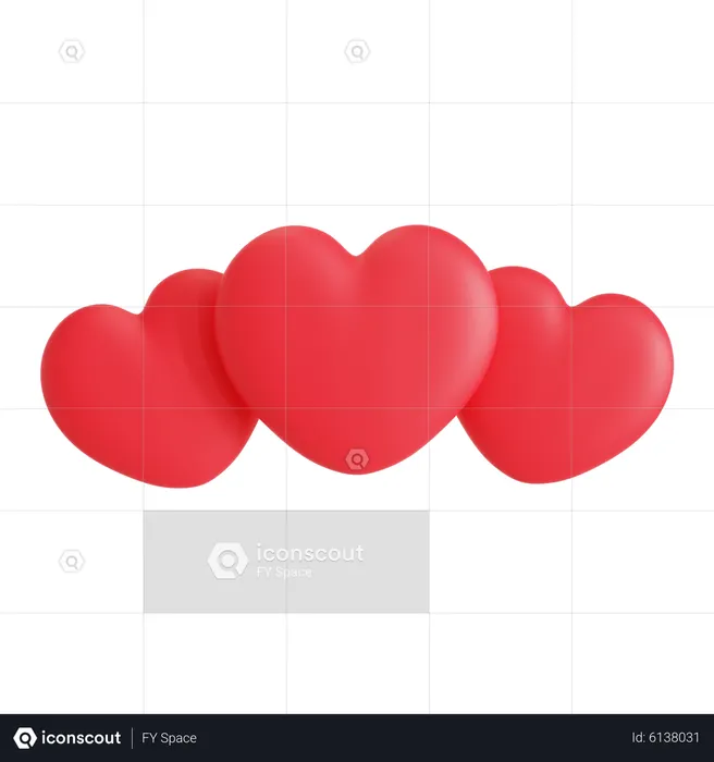 Hearts  3D Icon