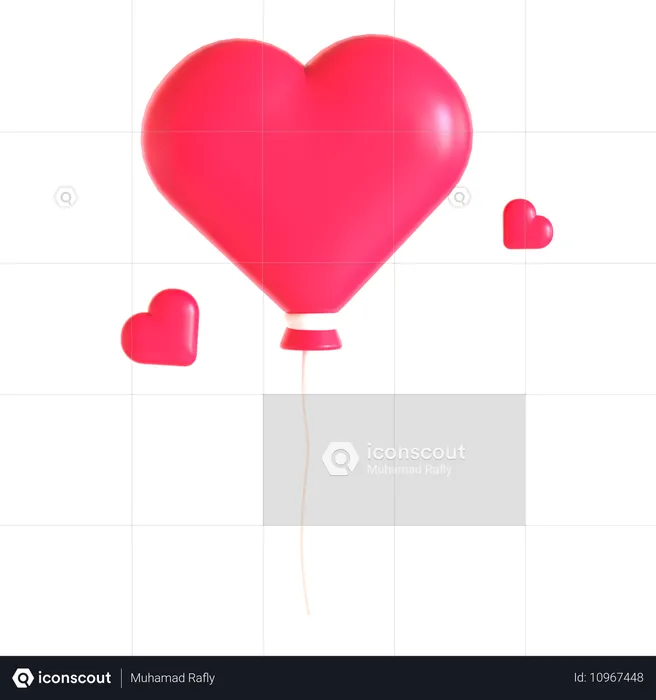 Hearts Baloon  3D Icon