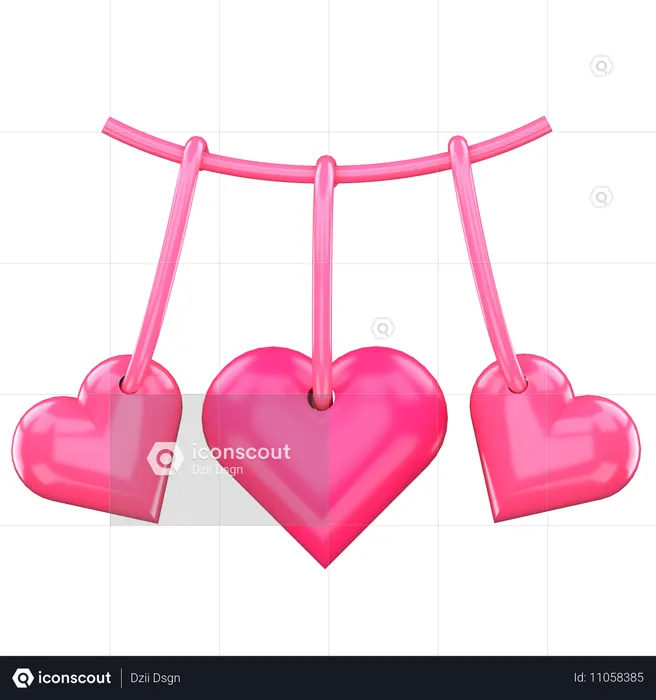 Hearts Decoration  3D Icon