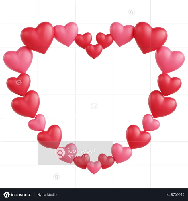 Hearts Frame Ornament  3D Icon