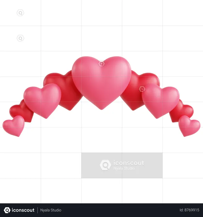 Hearts Frame Ornament  3D Icon