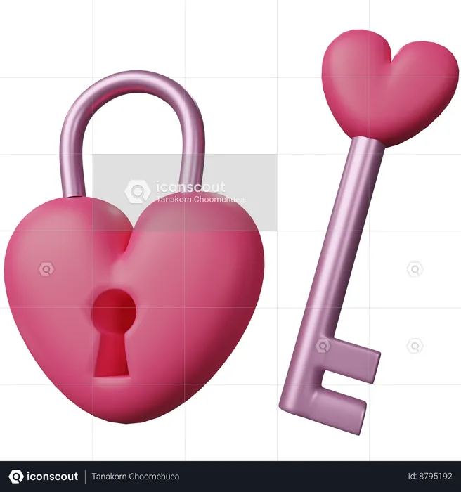 Heat Lock And Key  3D Icon