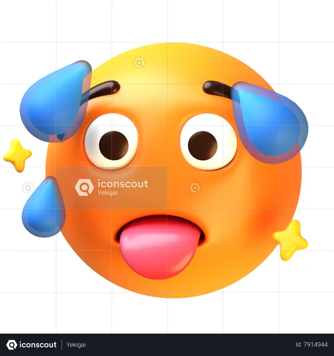 Heatstroke face Emoji 3D Icon