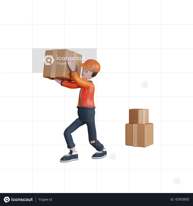Heavy parcel  3D Illustration