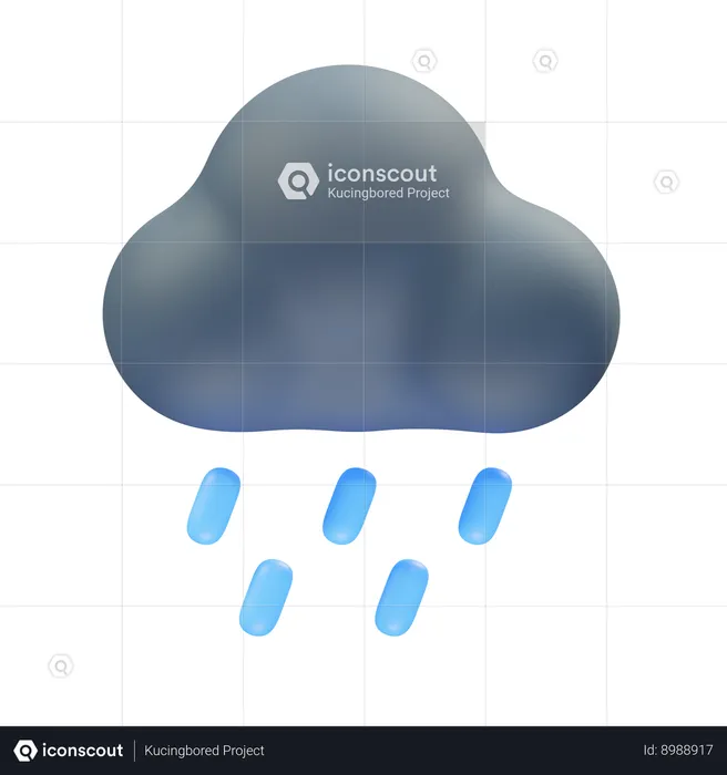 Heavy Rain Night Cloud  3D Icon