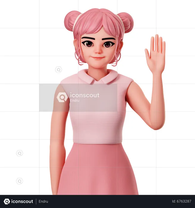 Rechte Hand heben  3D Illustration