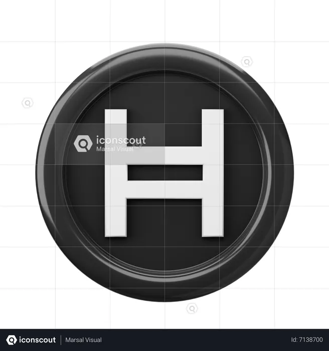 Hedera HBAR Coin  3D Icon