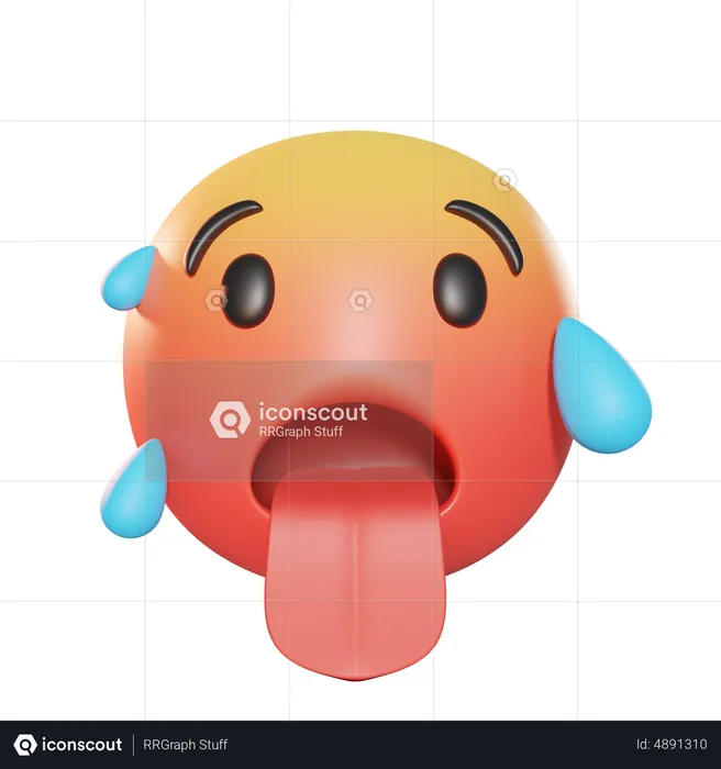 Heiß Emoji 3D Icon