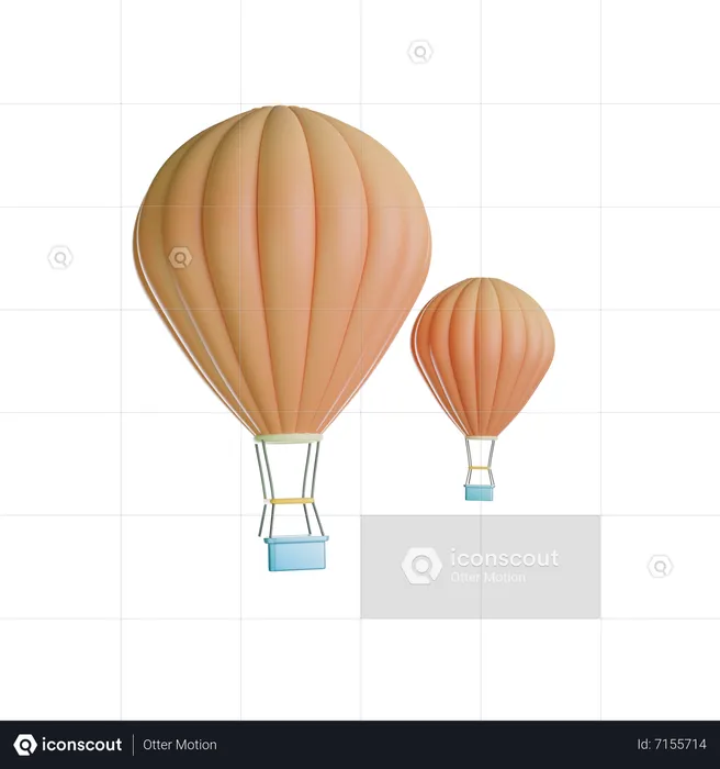 Heißluftballon  3D Icon