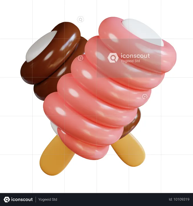 Helado de arcoiris  3D Icon