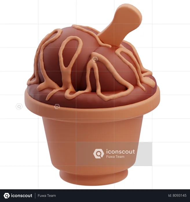 Helado de chocolate  3D Icon