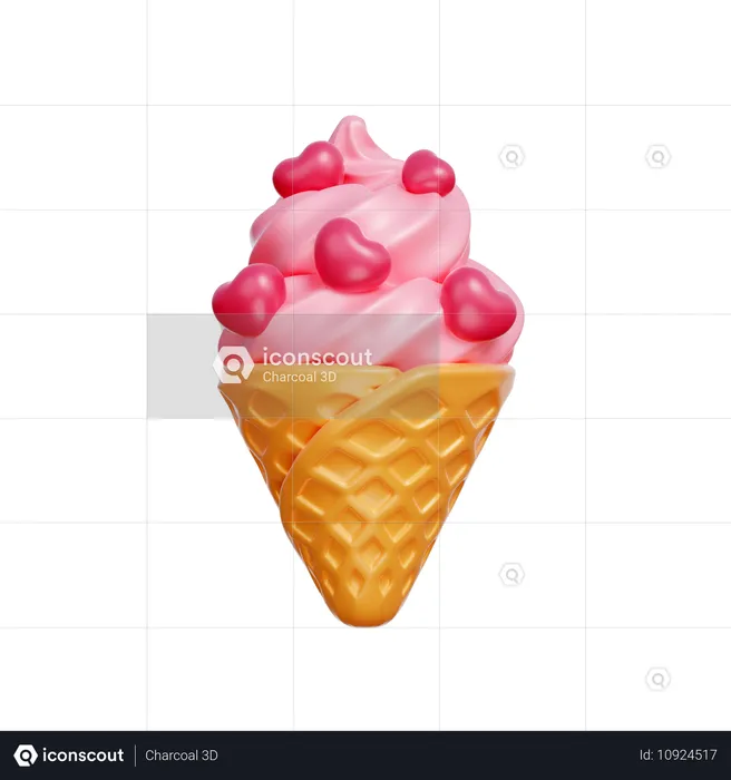 Helado de San Valentín  3D Icon