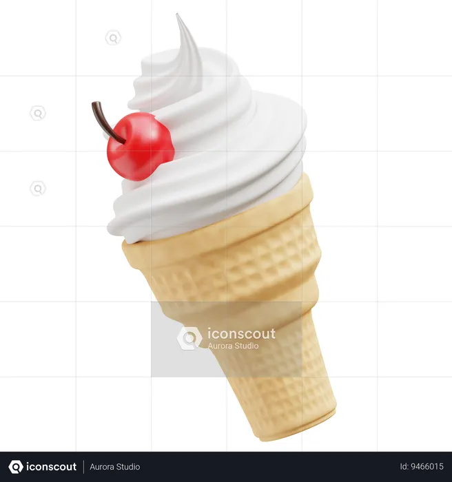 Helado de vainilla  3D Icon