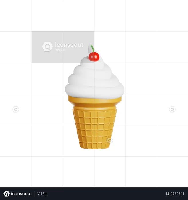 Helado de vainilla  3D Icon