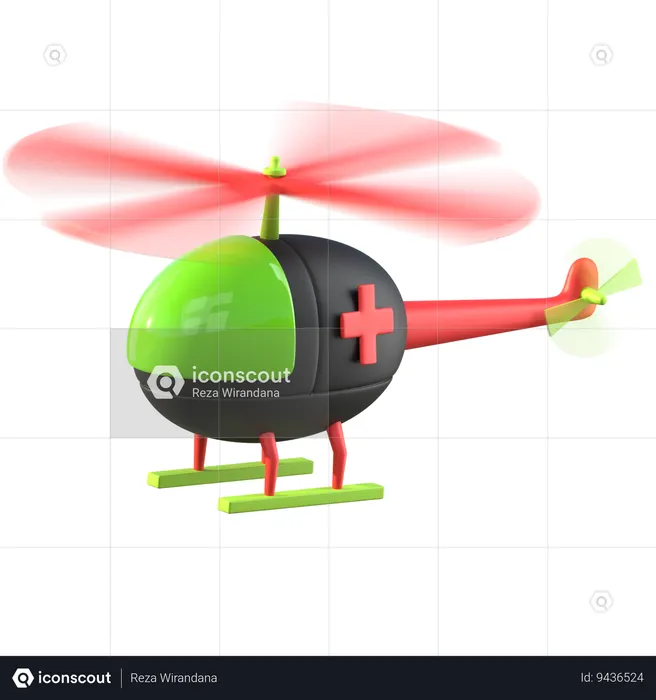 Helicopter Ambulance  3D Icon