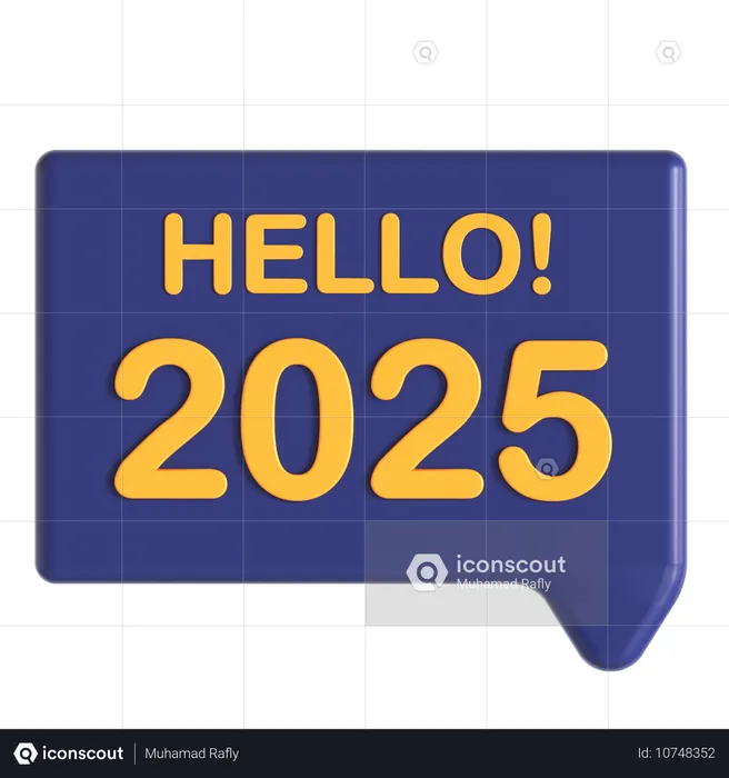 Hello 2025  3D Icon