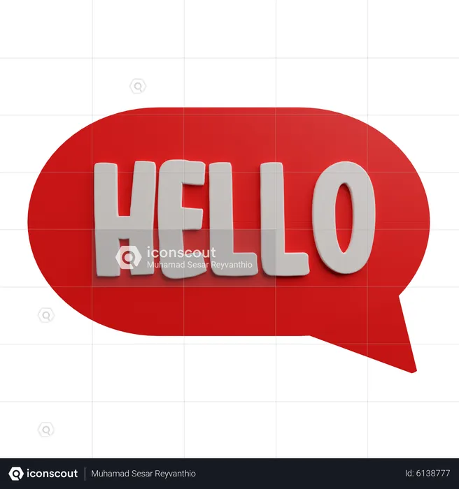 Hello  3D Sticker