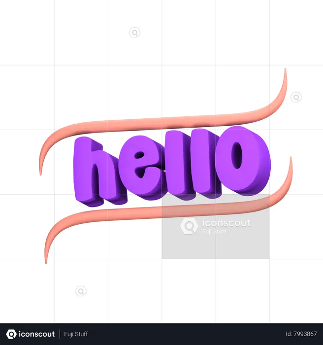 Hello  3D Sticker