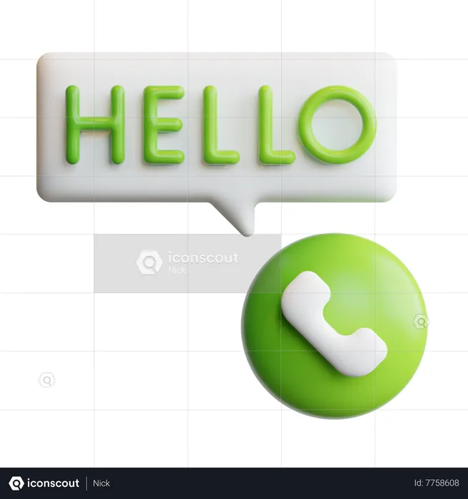 Hello  3D Icon